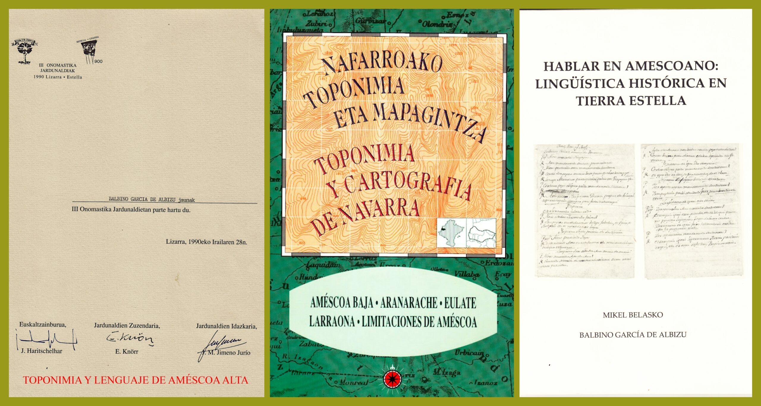 Toponimia y lenguaje (aportaciones) 1990-2024